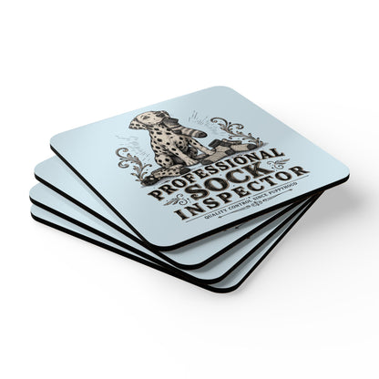 Professional Sock Inspector - Corkwood Coaster Set - Chambray