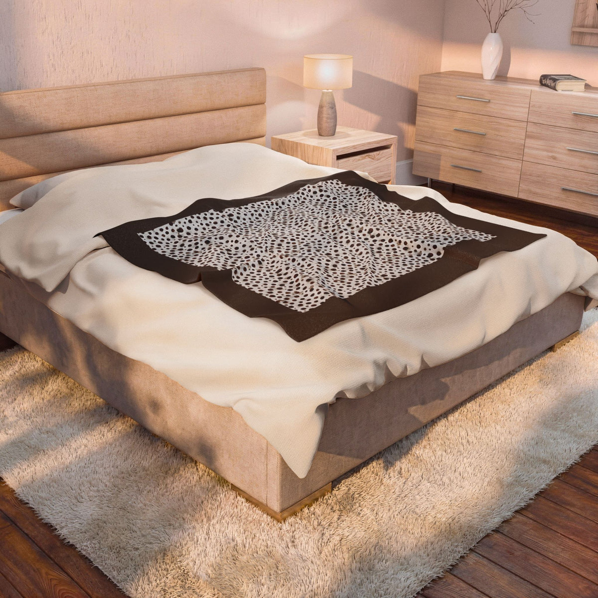 Dalmatian Liver Brown Spots Velveteen Plush Blanket