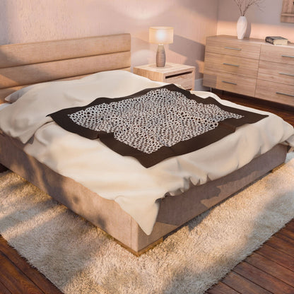 Dalmatian Liver Brown Spots Velveteen Plush Blanket