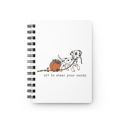 Off To Steal Your Candy - Spiral Journal - White