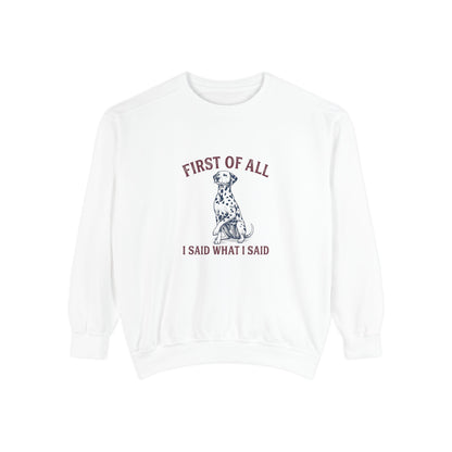First of All I Said What I Said - Comfort Colors 1566 Crewneck Sweatshirt