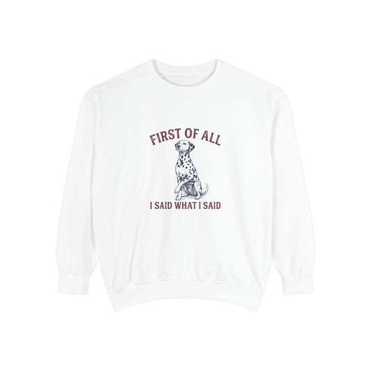 First of All I Said What I Said - Comfort Colors 1566 Crewneck Sweatshirt