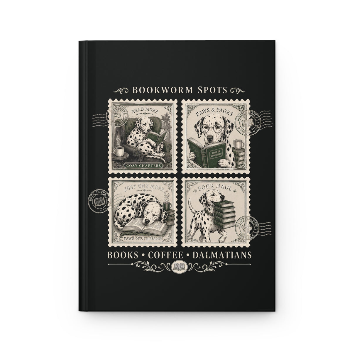 Bookworm Spots - Hardcover Journal - Black