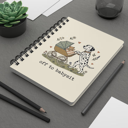 Off To Babysit - Spiral Journal - Ivory