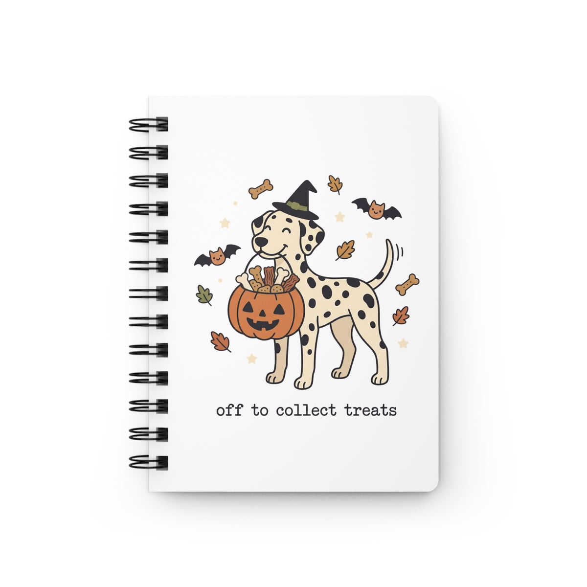 Off To Collect Treats - Spiral Journal - White