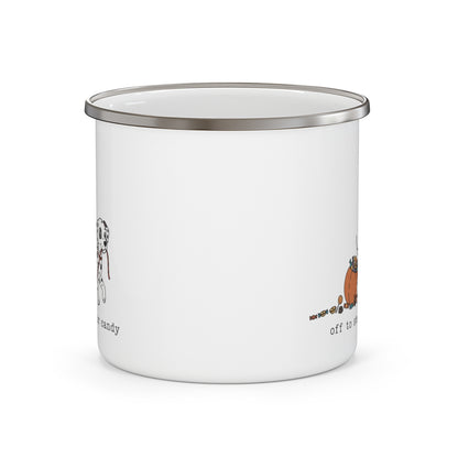 Off To Steal Your Candy-  Enamel Mug 12oz