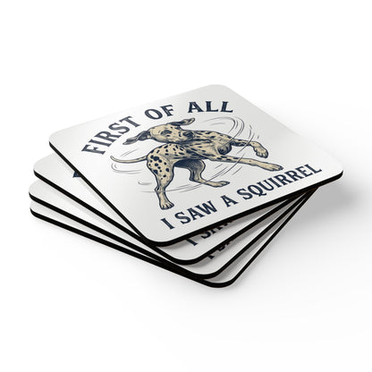 First of All I Saw A Squirrel - Corkwood Coaster Set