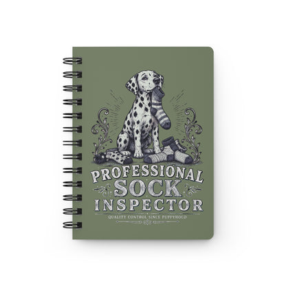 Professional Sock Inspector - Spiral Journal - Moos white