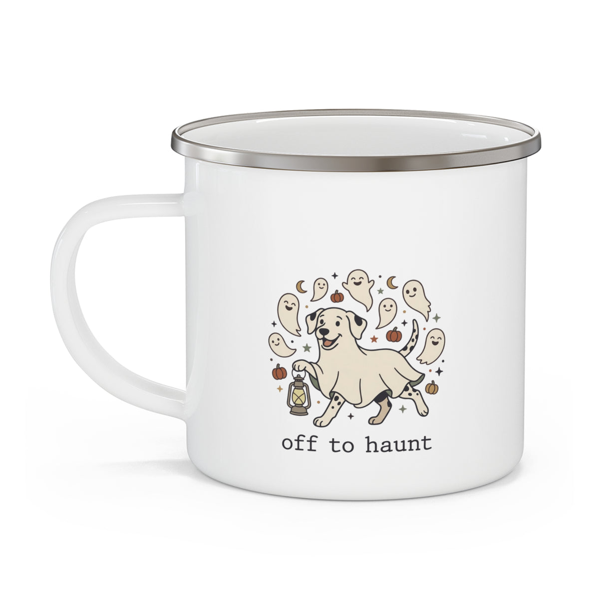 Off To Haunt-  Enamel Mug 12oz