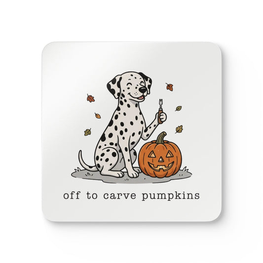 Off To Carve Pumpkins - Corkwood Coaster Set