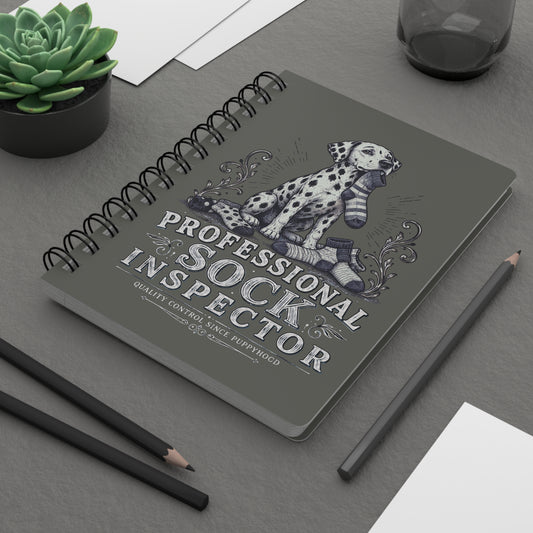 Professional Sock Inspector - Spiral Journal - Pepper white