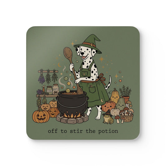 Off To Stir The Potion - Corkwood Coaster Set - Moos