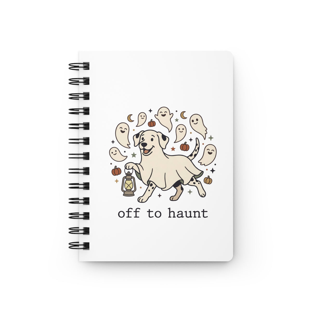 Off To Haunt - Spiral Journal - White