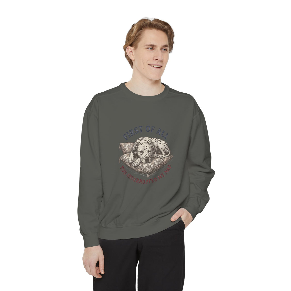 First of All You Interrupted My Nap - Comfort Colors 1566 Crewneck Sweatshirt