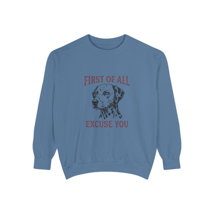 First of All Excuse You - Comfort Colors 1566 Crewneck Sweatshirt