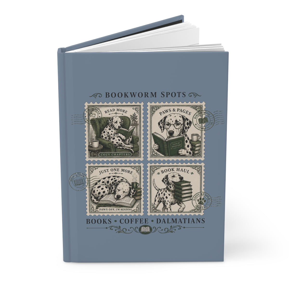 Bookworm Spots - Hardcover Journal - Blue Jean