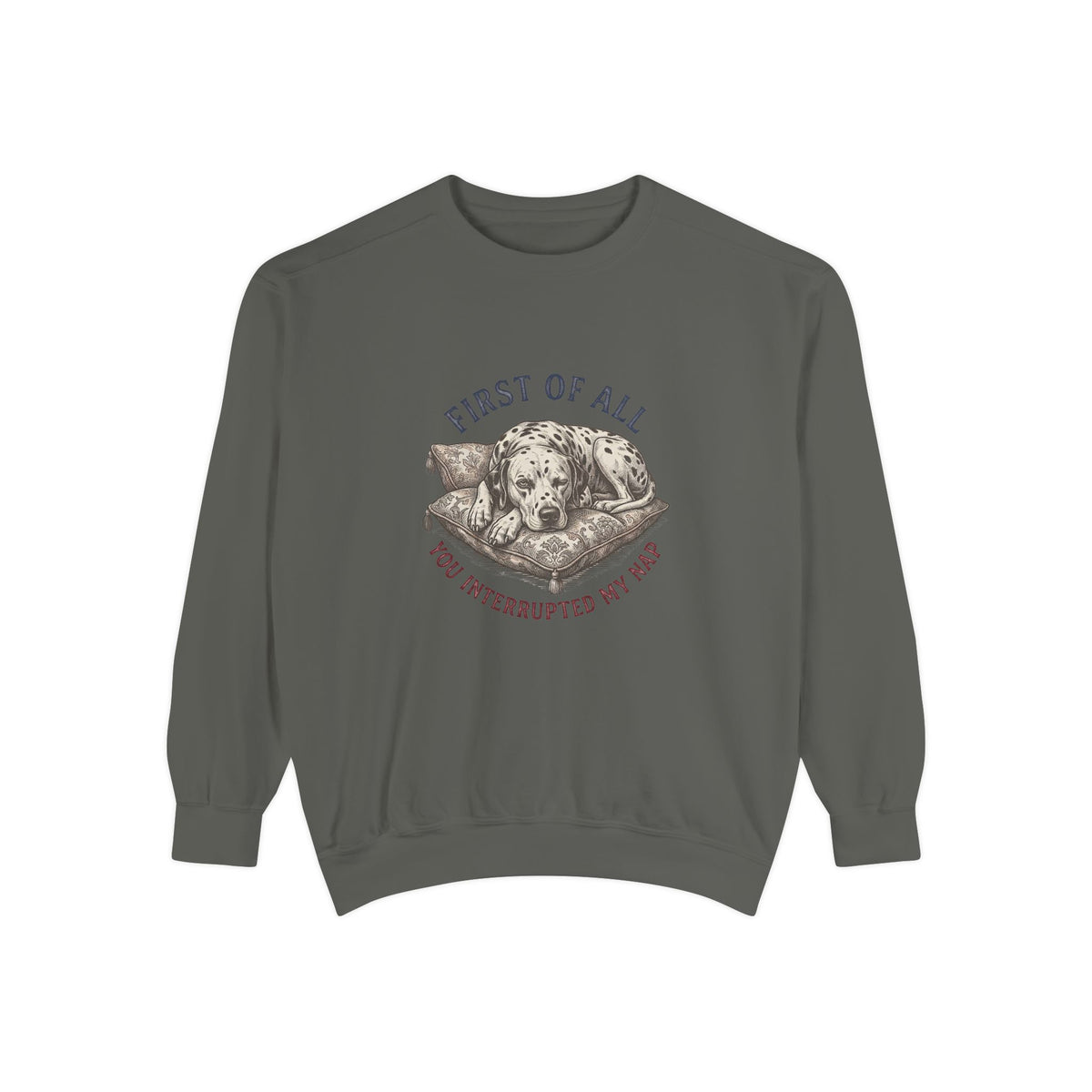 First of All You Interrupted My Nap - Comfort Colors 1566 Crewneck Sweatshirt