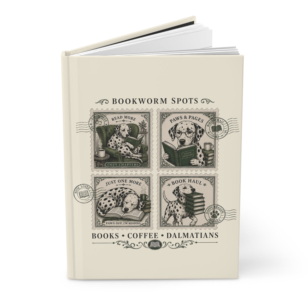 Bookworm Spots - Hardcover Journal - Ivory