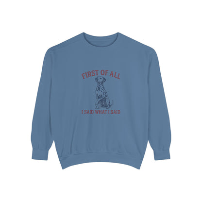 First of All I Said What I Said - Comfort Colors 1566 Crewneck Sweatshirt