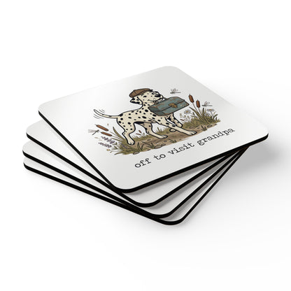 Off To Visit Grandpa - Corkwood Coaster Set