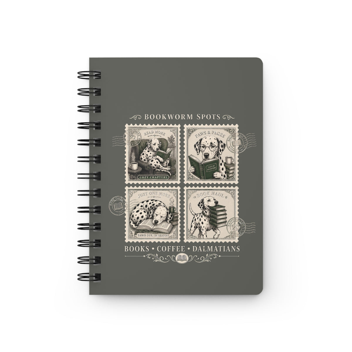 Bookworm Spots - Spiral Journal - Pepper