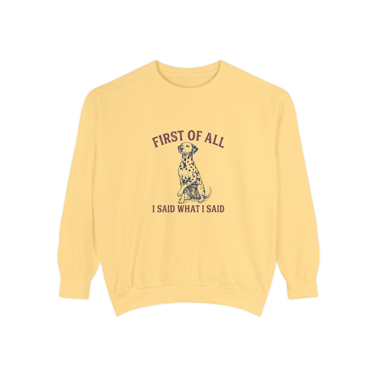 First of All I Said What I Said - Comfort Colors 1566 Crewneck Sweatshirt