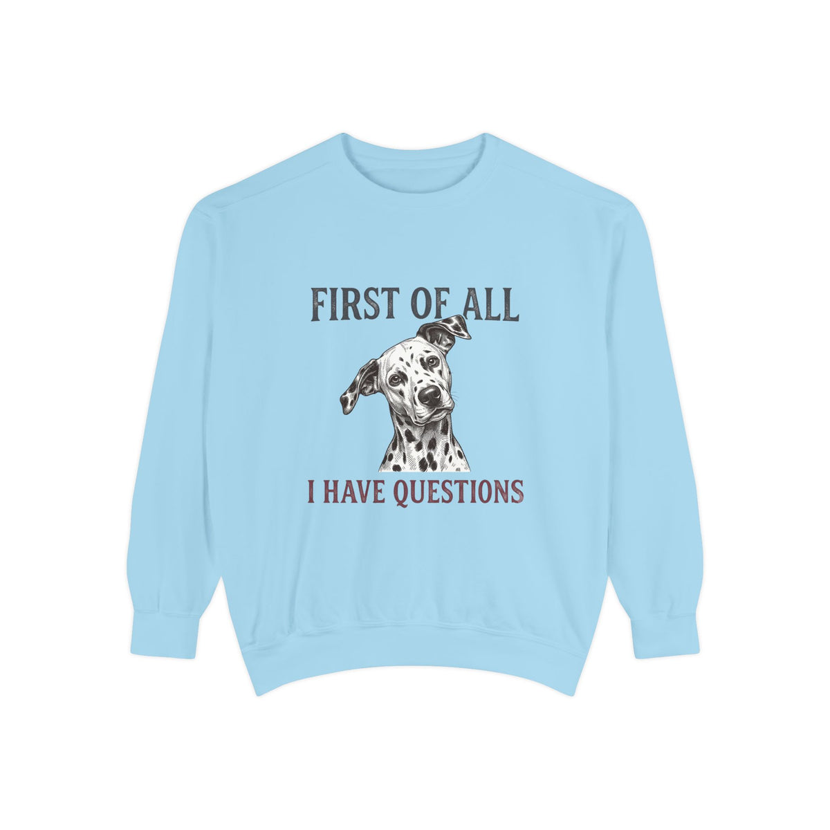 First of All I Have Questions - Comfort Colors 1566 Crewneck Sweatshirt