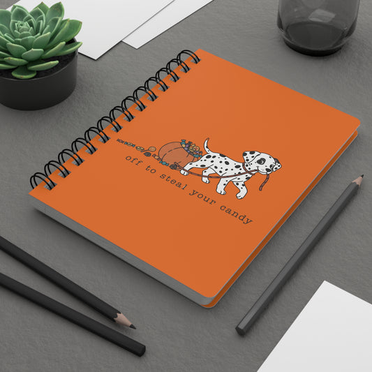 Off To Steal Your Candy - Spiral Journal - Orange