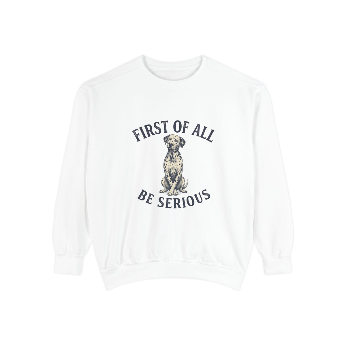 First of All Be Serious - Comfort Colors 1566 Crewneck Sweatshirt