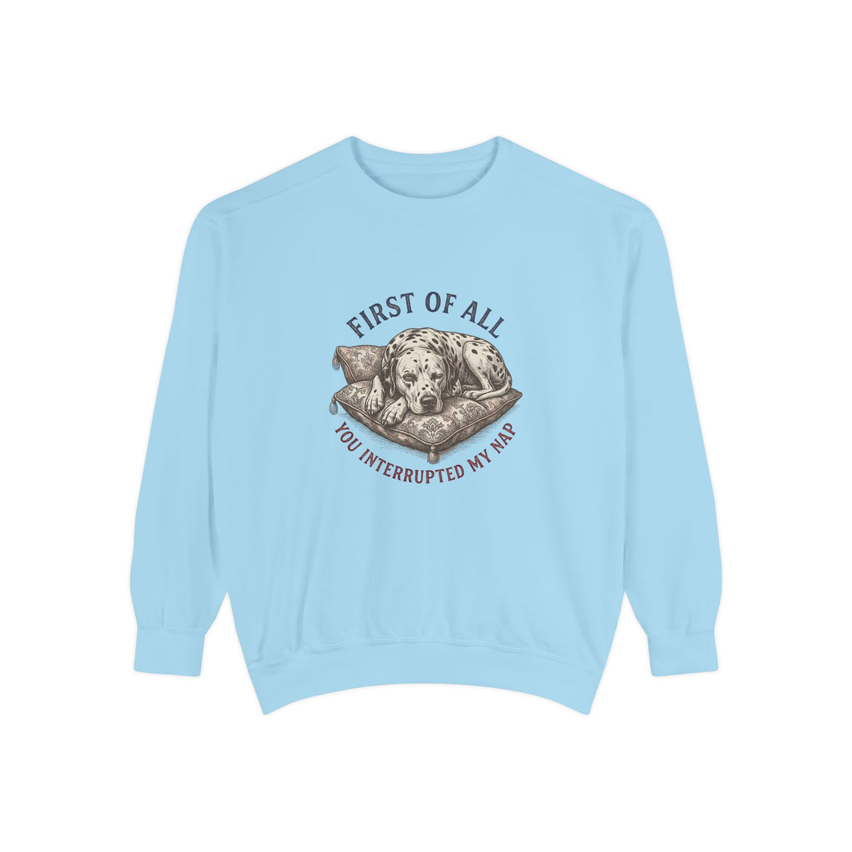 First of All You Interrupted My Nap - Comfort Colors 1566 Crewneck Sweatshirt