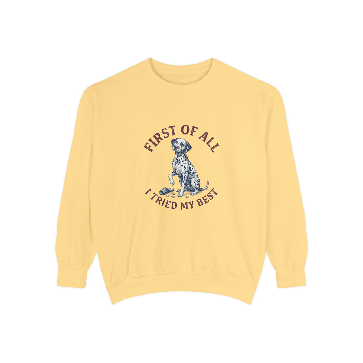 First of All I Tried My Best - Comfort Colors 1566 Crewneck Sweatshirt