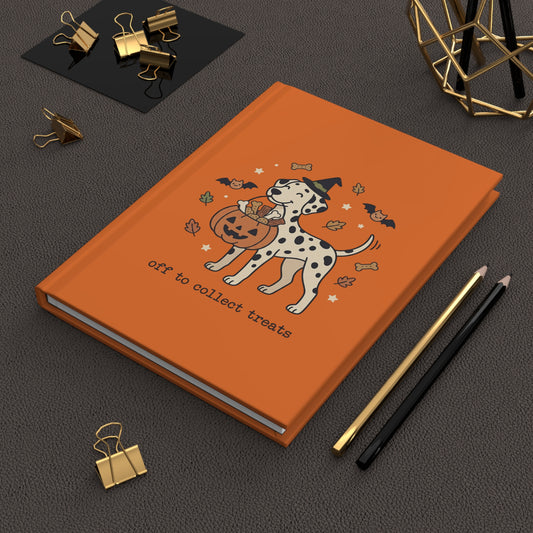 Off To Collect Treats - Hardcover Journal - Orange