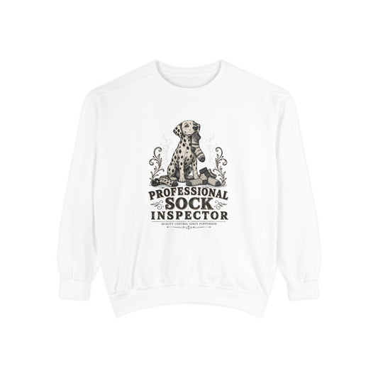 Professional Sock Inspector Sweatshirt - Funny Dalmatian Dog Crewneck