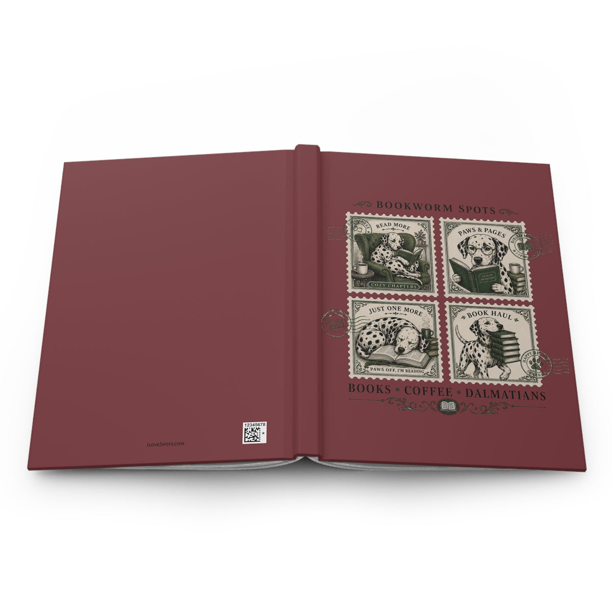 Bookworm Spots - Hardcover Journal - Chili