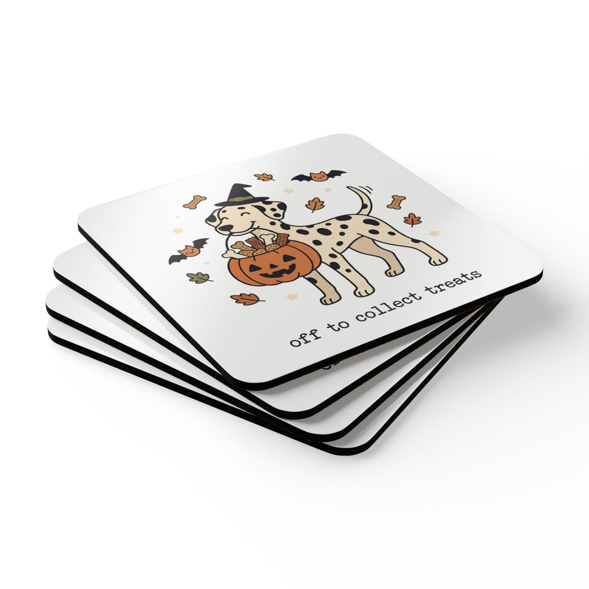 Off To Collect Treats - Corkwood Coaster Set