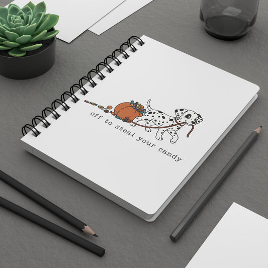 Off To Steal Your Candy - Spiral Journal - White